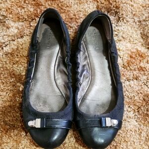 Coach Black Flats with Elegant Buckle Detail